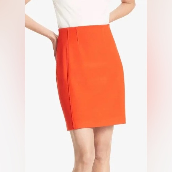 NWOT MM LaFleur Orange Crosby Ponte Pencil Skirt